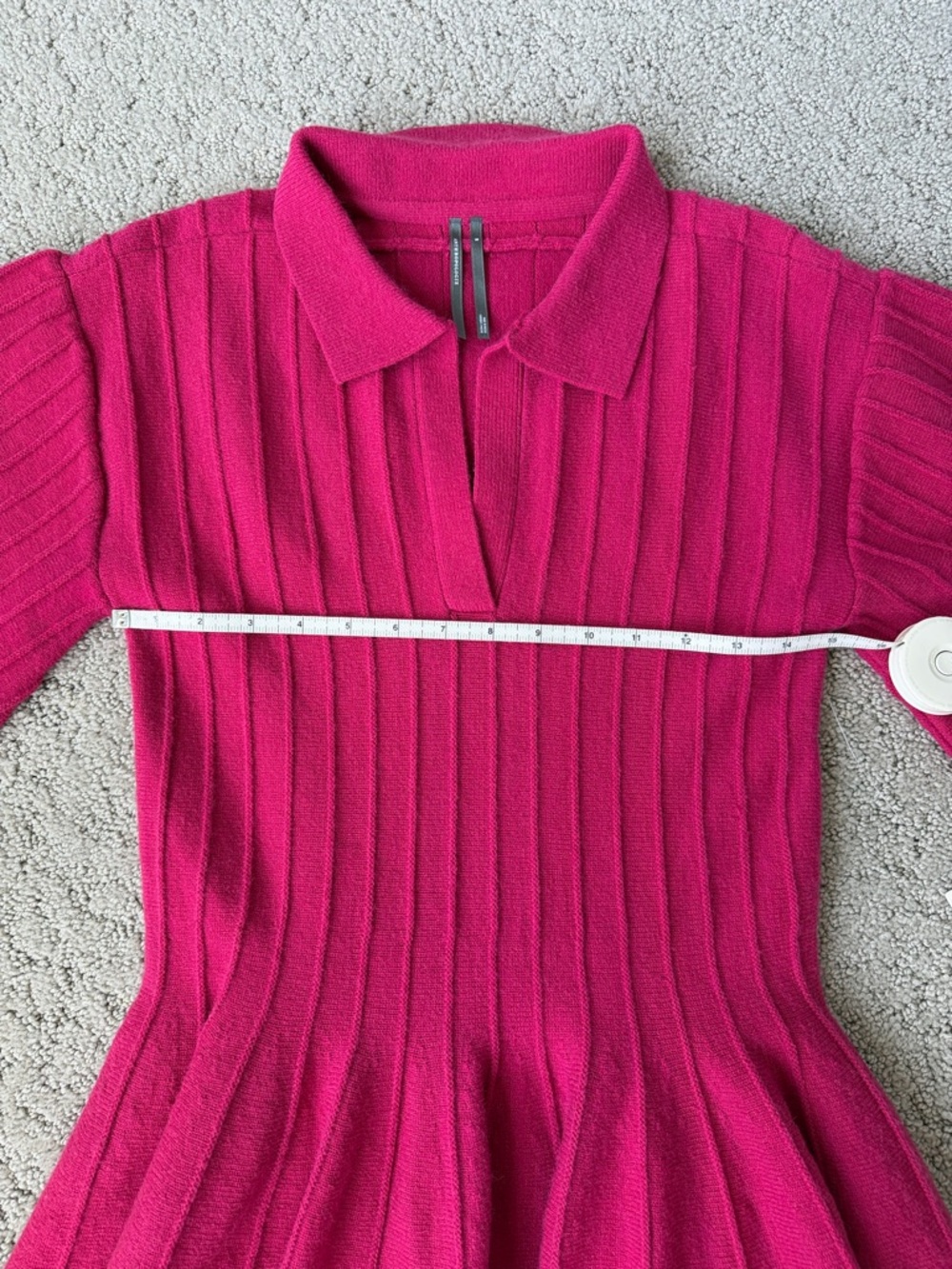 Anthropologie A-Line Mini Sweater Dress in Muted Rose Pink Preppy Women’s M NWT - Picture 6 of 12